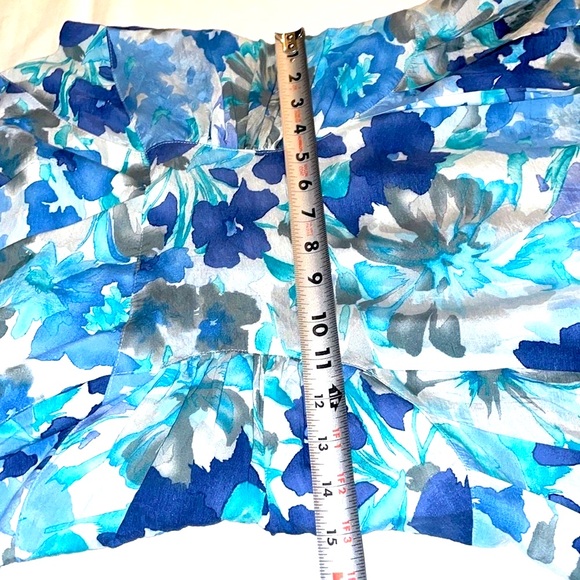 Women’s ADRIANNA PAPEL Rayon & Nylon Blue Sleeveless Sweetheart Midi Dress Sz 10 - Picture 10 of 12